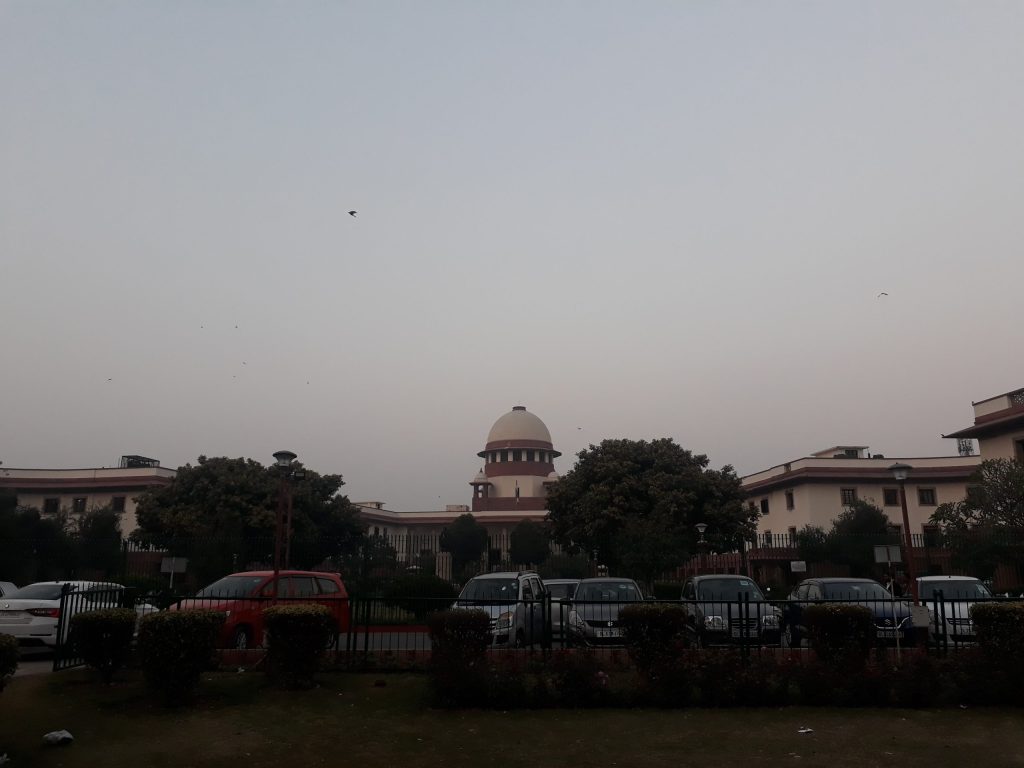 The front of the Supreme Court of India building in New Delhi