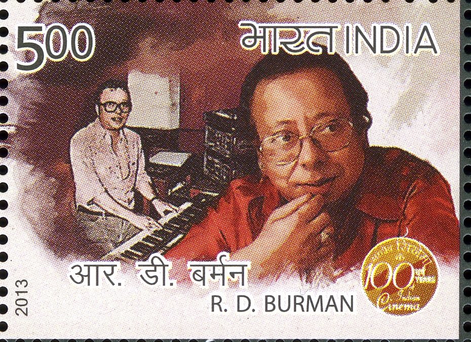 An Indian postage stamp showing R. D. Burman