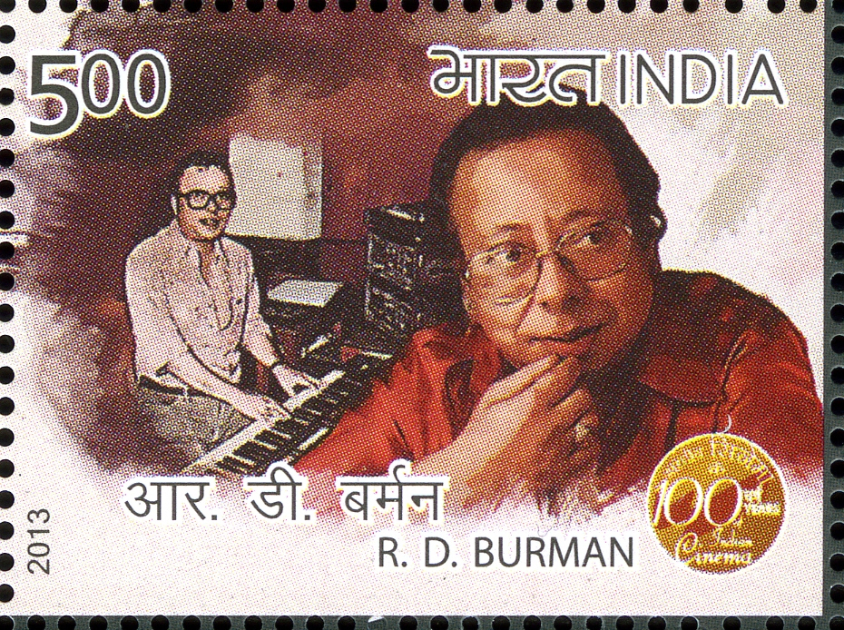 An Indian postage stamp showing R. D. Burman