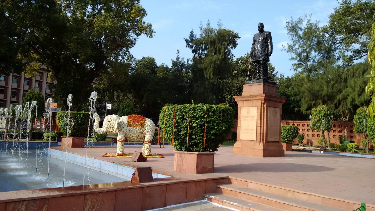 A bronze statue of Govind Ballabh Pant near Rail Bhawan in New Delhi