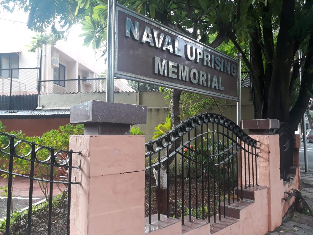 Sign of the Naval Uprising Memorial in Mumbai