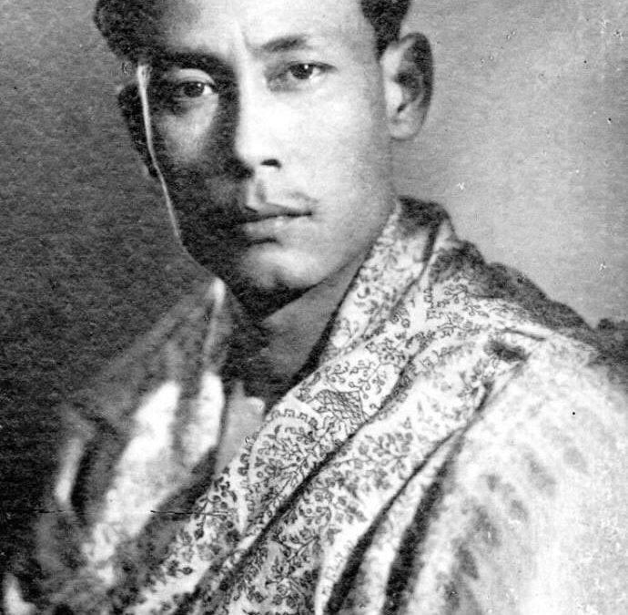 A black-and-white portrait of the young S. D. Burman