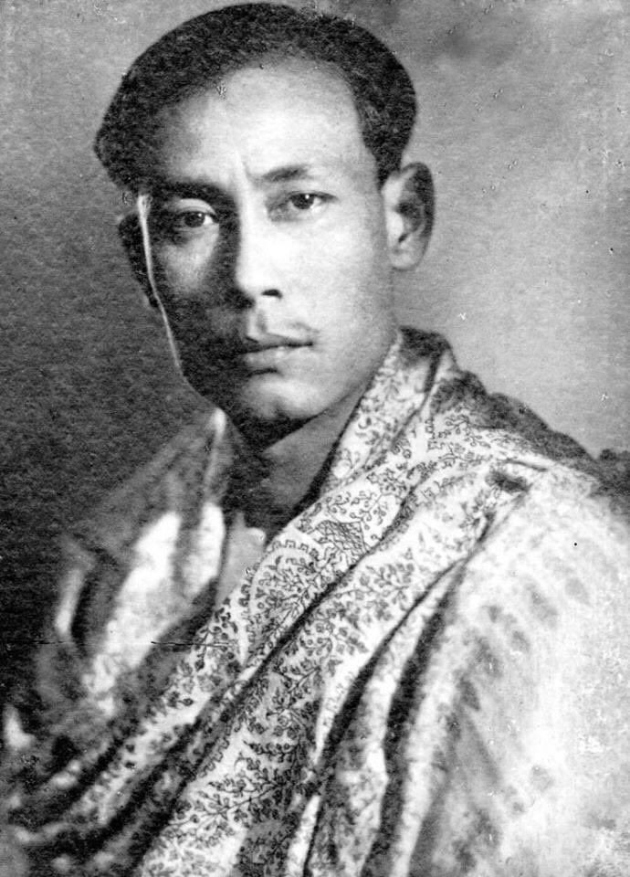 A black-and-white portrait of the young S. D. Burman