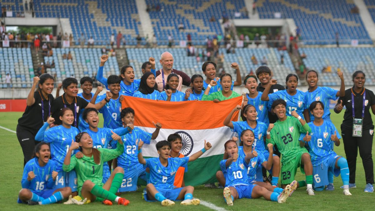 India's women's Under-20 football team in a 2026 AFC U20 Women's Asian Cup qualifier
