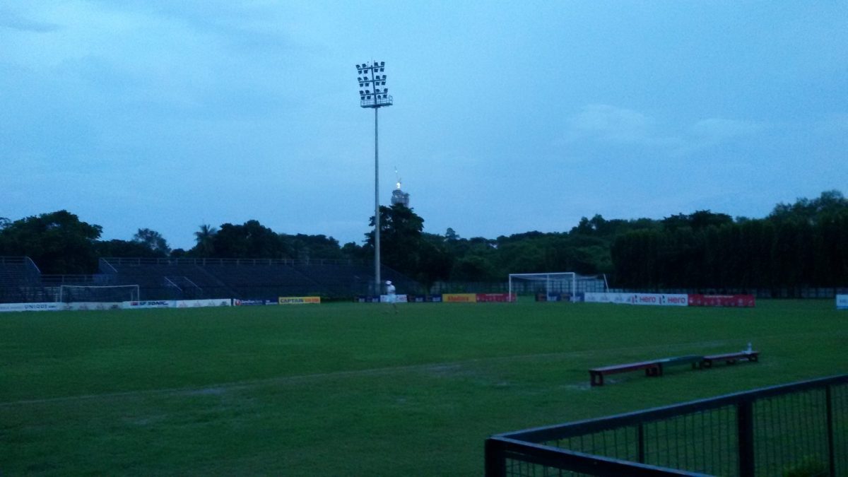 The Mohun Bagan Ground in Kolkata at dusk