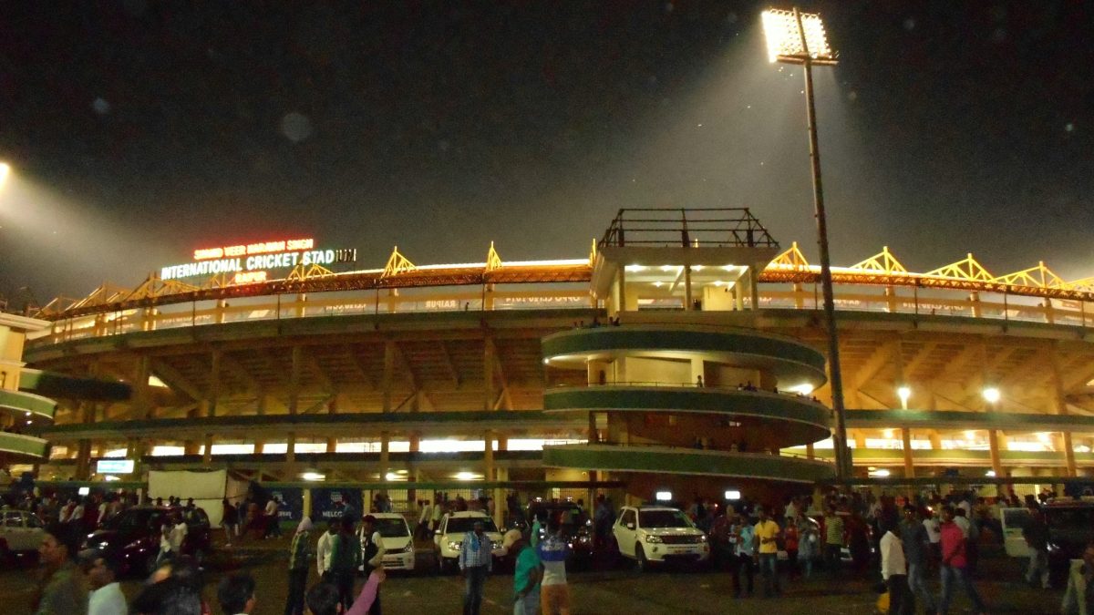 Outside view of the Shaheed Veer Narayan Singh International Cricket Stadium in Raipur