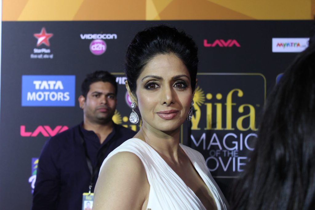 Sridevi on the green carpet at the IIFA Awards 2014 in Tampa