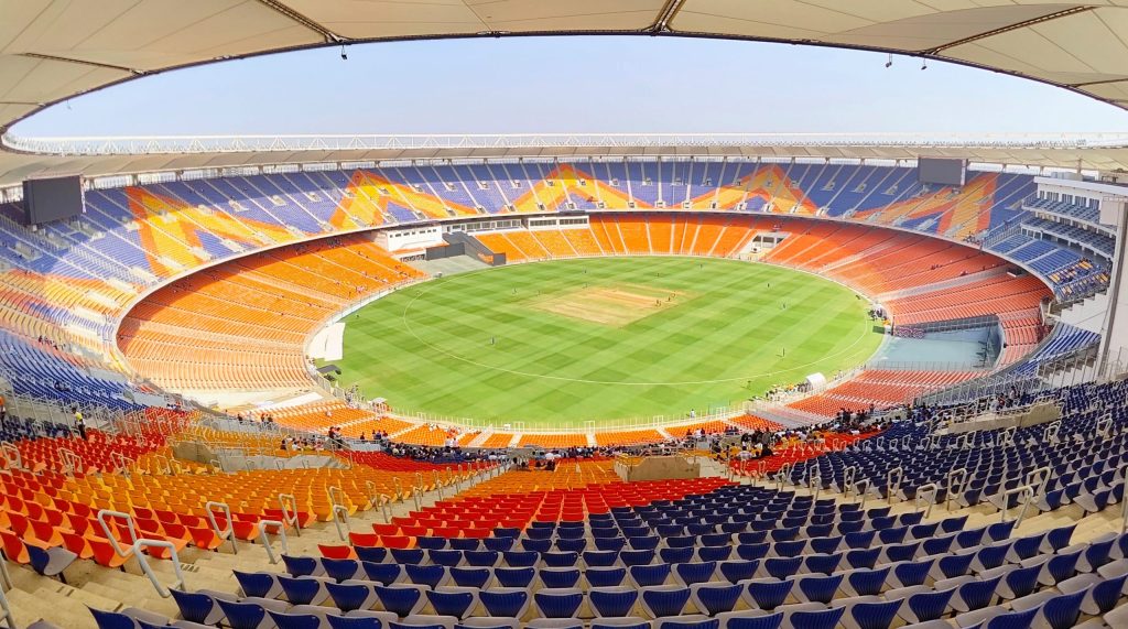 A view of the Narendra Modi Stadium from the stands