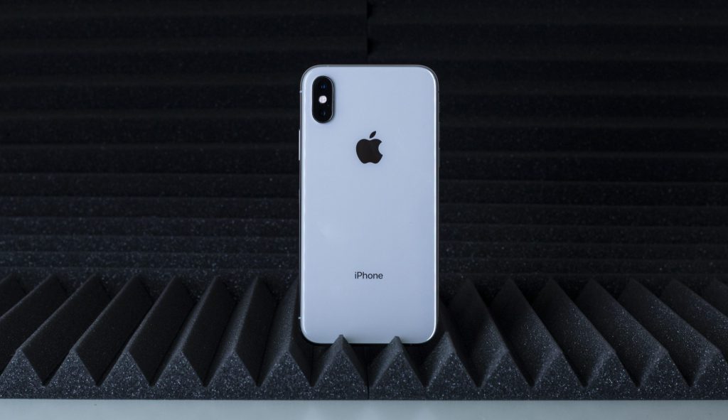 An iPhone XS smartphone