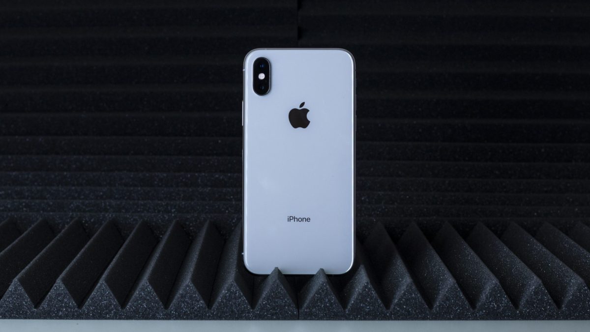 An iPhone XS smartphone