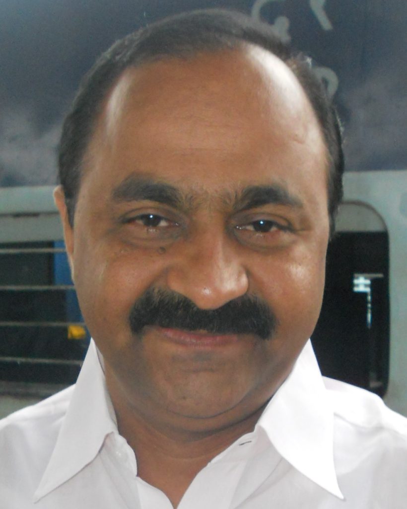 Close-up of V. D. Satheesan with a moustache, in a white shirt