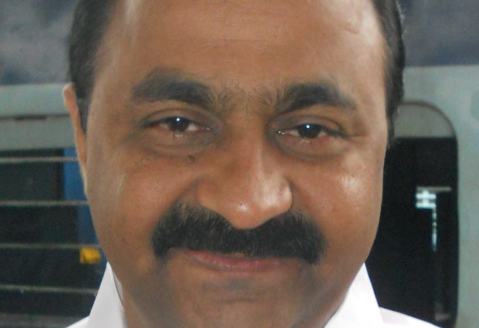 Close-up of V. D. Satheesan with a moustache, in a white shirt