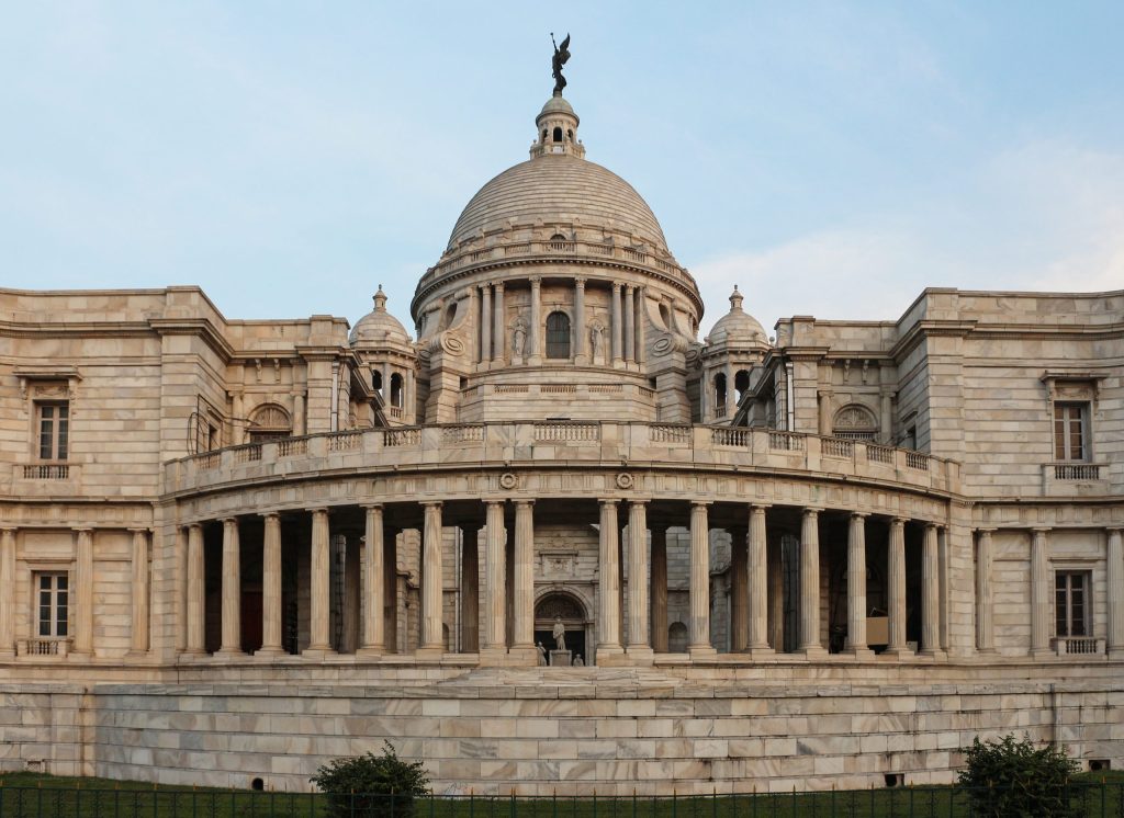 The west facade of the Victoria Memorial in Kolkata